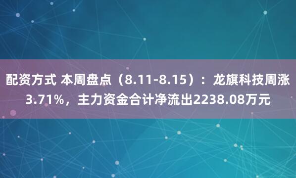 配资方式 本周盘点（8.11-8.15）：龙旗科技周涨3.71%，主力资金合计净流出2238.08万元